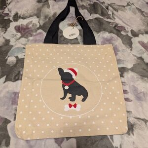 Christmas Dog Canvas Tote Bag